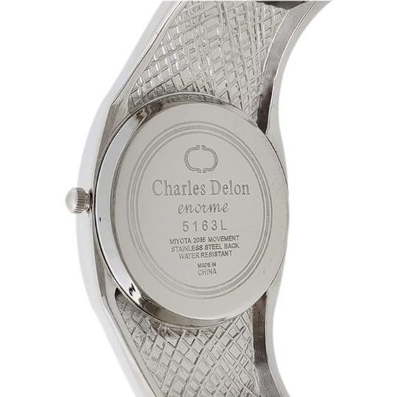 Charles Delon Casual Style Silver/Flowers Watch - Picture 3 of 4